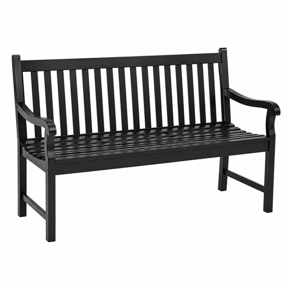Banco de madera de acacia negro 150 cm