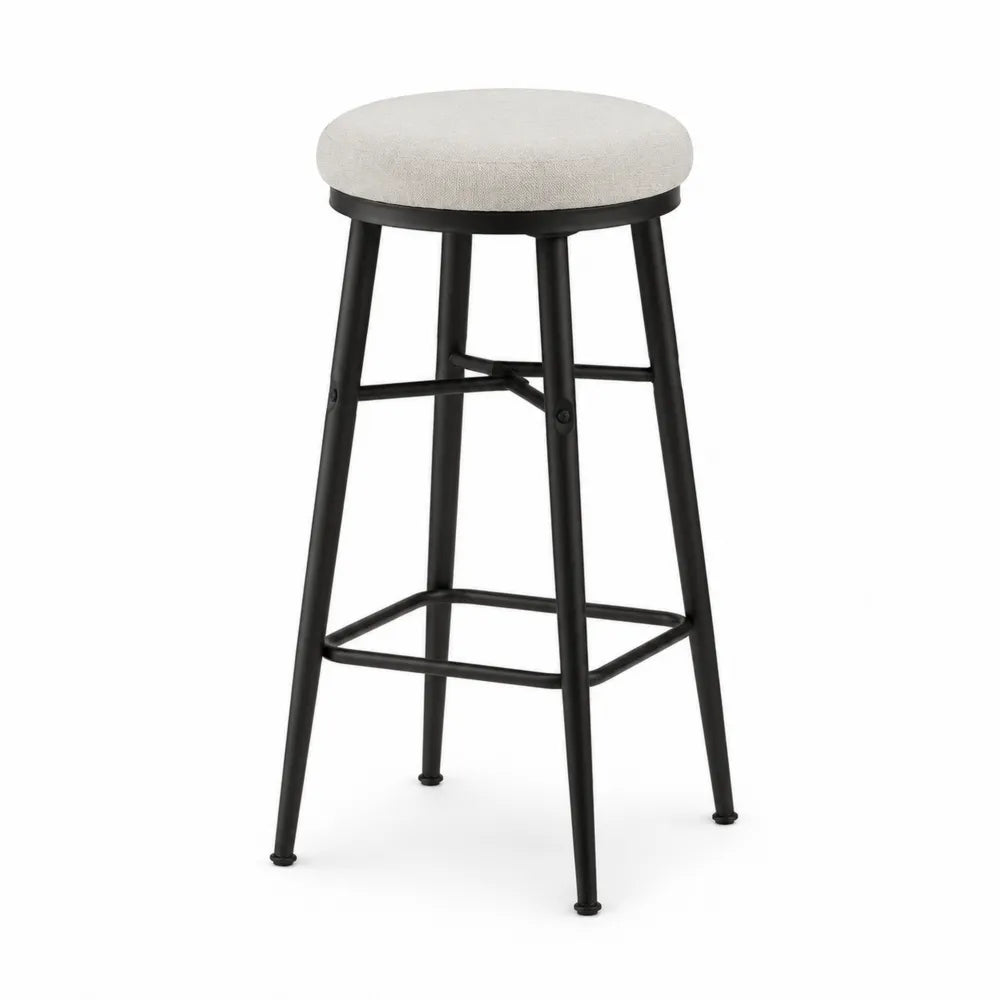 Taburete de Metal y Poliéster Beige 75 cm