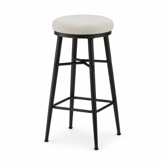 Taburete de Metal y Poliéster Beige 75 cm