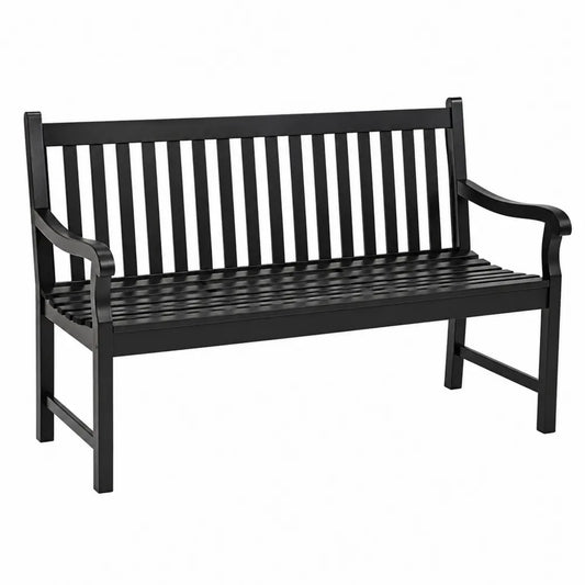 Banco de madera de acacia negro 150 cm