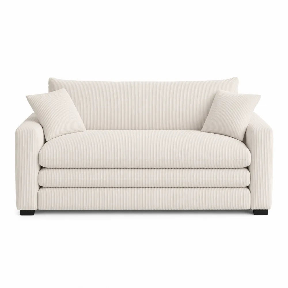 Sofá de 2 plazas de pana color crema 180 cm