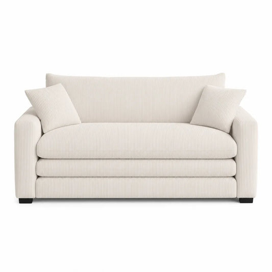 Sofá de 2 plazas de pana color crema 180 cm